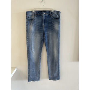 Aeropostale AERO Slim Straight Jeans Men 36x32 Blue Stretch Denim